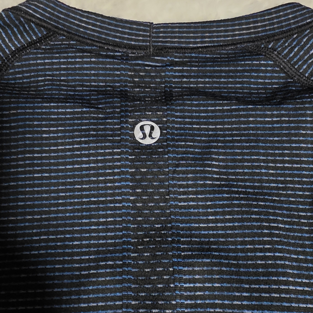 SOLD!! lululemon athletica Black and Blue Striped Top